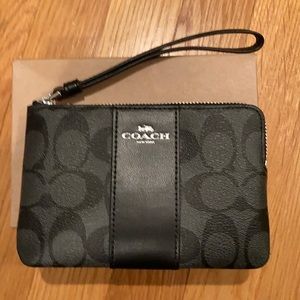 NEW IN BOX Black Coach Wristlet